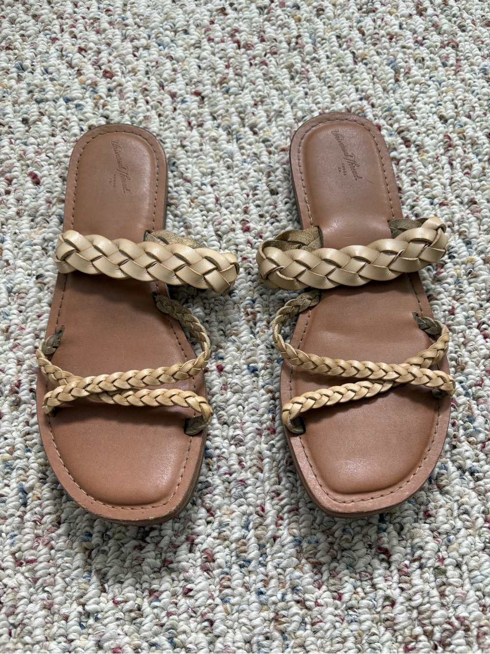 Universal Thread Braided Tan Slide Sandals